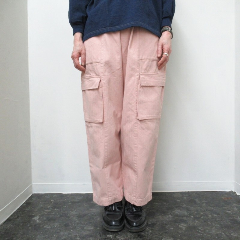 LAITERIE  ヘリンボーンカーゴワイドパンツ /palePK41